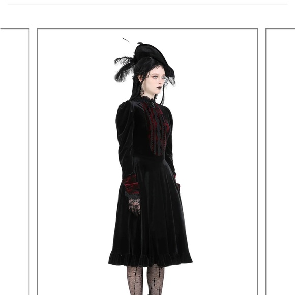 Scarlet Scars Velvet Midi Dress - Picture 4 of 5